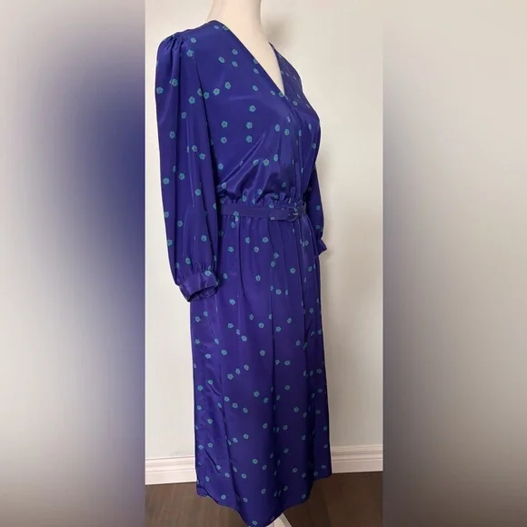 Vintage Maggie London Purple/Blue Dress - Picture 4 of 8